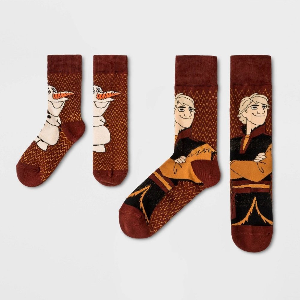 Disney Frozen II Olaf Kristoff Dad and Kid Socks